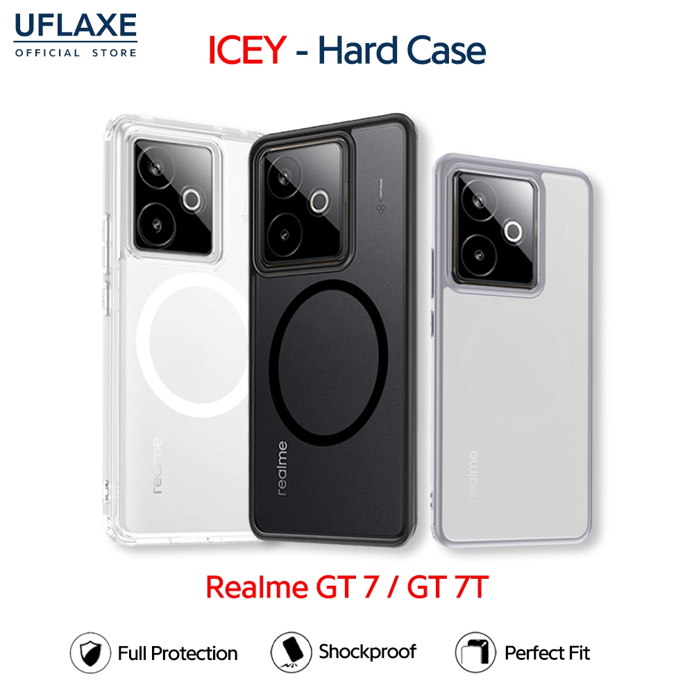 UFLAXE ICEY - เคส Realme GT 7 / Realme GT 7T - เคสแข็งใสกันเหลืองกันกระแทก เคสโทรศัพท์ด้านบางเฉียบป้