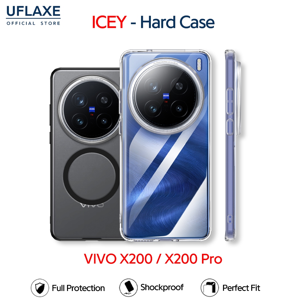 UFLAXE ICEY - เคส VIVO X200 / X200 Pro - เคสแข็งใสกันเหลืองกันกระแทก เคสโทรศัพท์ด้านบางเฉียบป้องกันรอยนิ้วมือ