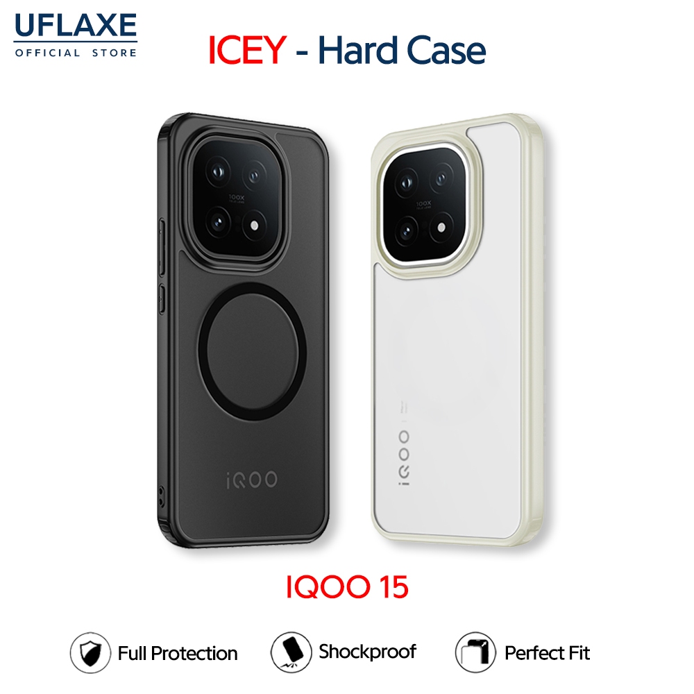 UFLAXE ICEY - เคส iQOO 15 - เคสแข็งกันกระแทกด้าน เคสโทรศัพท์บางเฉียบป้องกันรอยนิ้วมือ
