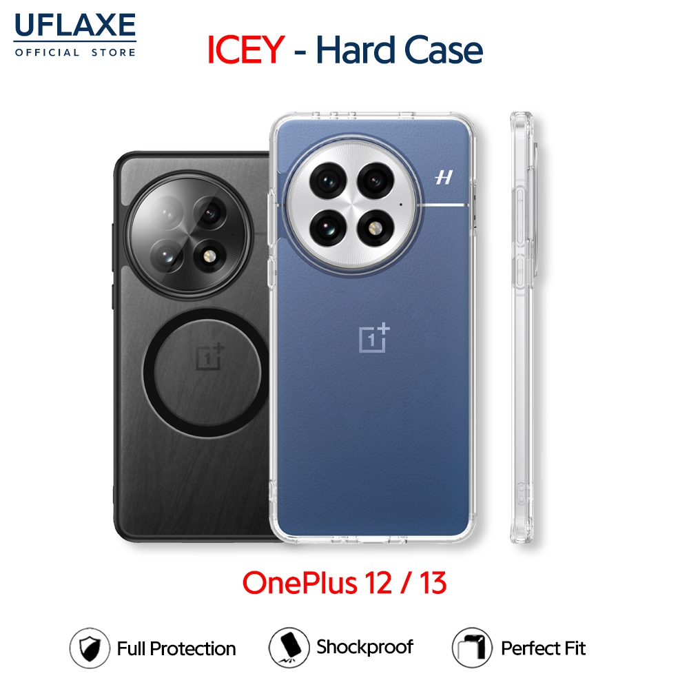 UFLAXE ICEY - เคส OnePlus 12 / OnePlus 13 - เคสแข็งใสกันเหลืองกันกระแทก เคสโทรศัพท์ด้านบางเฉียบป้องกันรอยนิ้วมือ