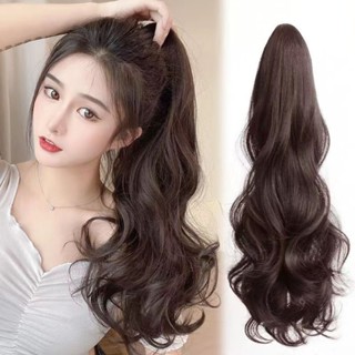 ใส่ในสต็อกแฟชั่นผมหยิกยาววิกผมกิ๊บติดผมสําหรับผู้หญิงผมหางม้…