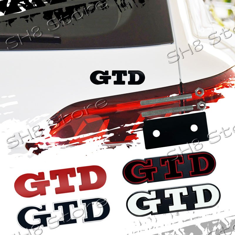3D โลหะ GTD โลโก้รถย่างด้านหน้า E mblem ด้านหลังป้ายสติกเกอร์สําหรับกอล์ฟ 45 67 MK4 MK5 MK6 MK7 MK8 