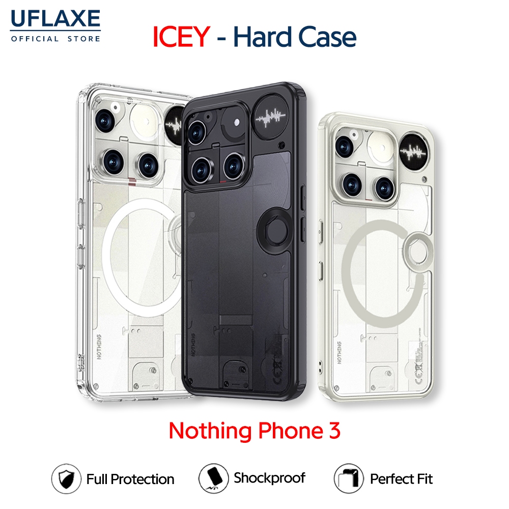UFLAXE ICEY - เคส Nothing Phone 3 - เคสแข็งใสกันเหลืองกันกระแทก เคสโทรศัพท์ด้านบางเฉียบป้องกันรอยนิ้วมือ