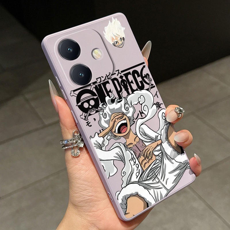 Honor Play 10 Play10 Case One Piece Luffy Case ยืดหยุ่นสีลูกกวาด Liquid Silicon Cover