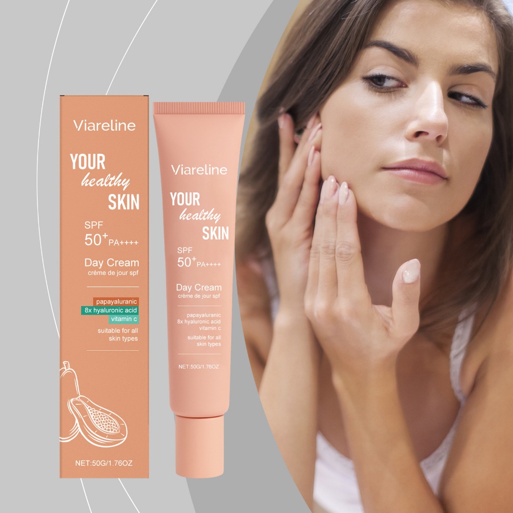 Lightweight Sun Protection Day Cream SPF50+ PA++ Papaya 8x Hyaluronic Acid Vitamin C Nourishing Crea