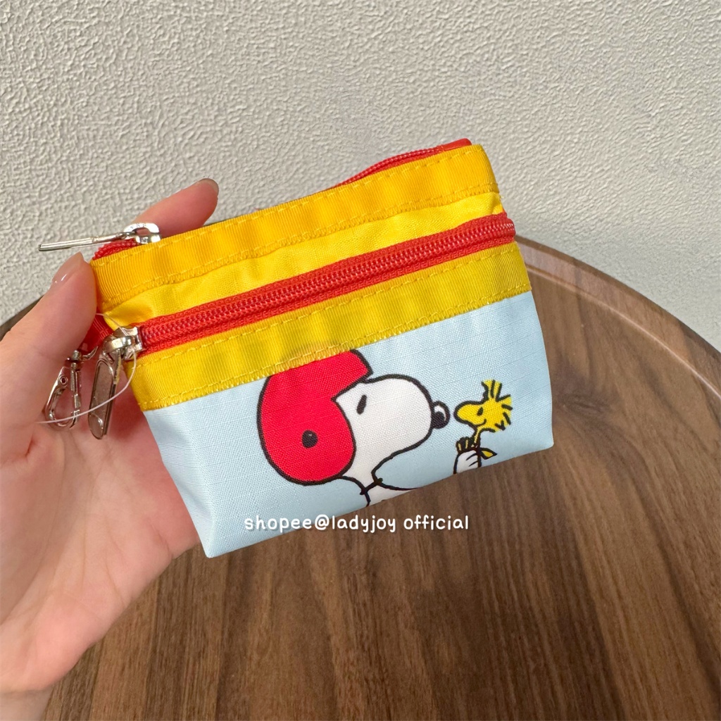 กระเป๋าสองชั้น Snoopy Mini - คลัทช์ขนาดเล็กพร้อมที่ใส่บัตรและเหรียญ