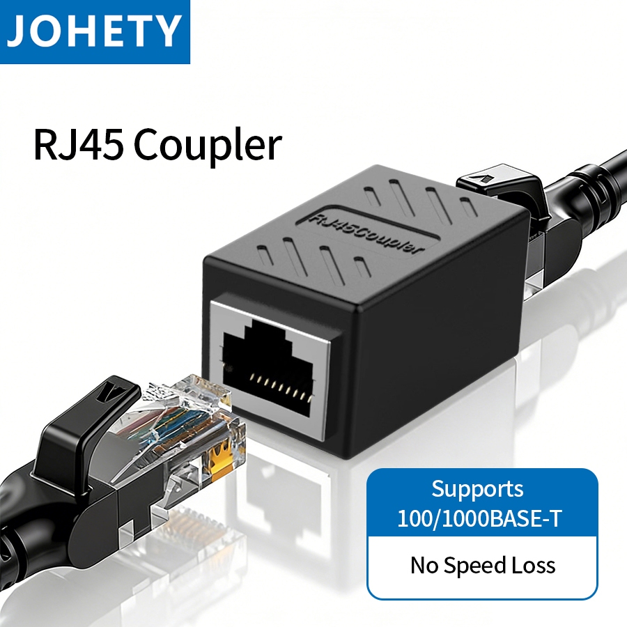 JOHETY 1/2/3/5/10 ชิ้น RJ45 Cat6 Ethernet Cable Extender Coupler - หญิงกับหญิง Extender Connector สําหรับสายเคเบิลเครือข่าย