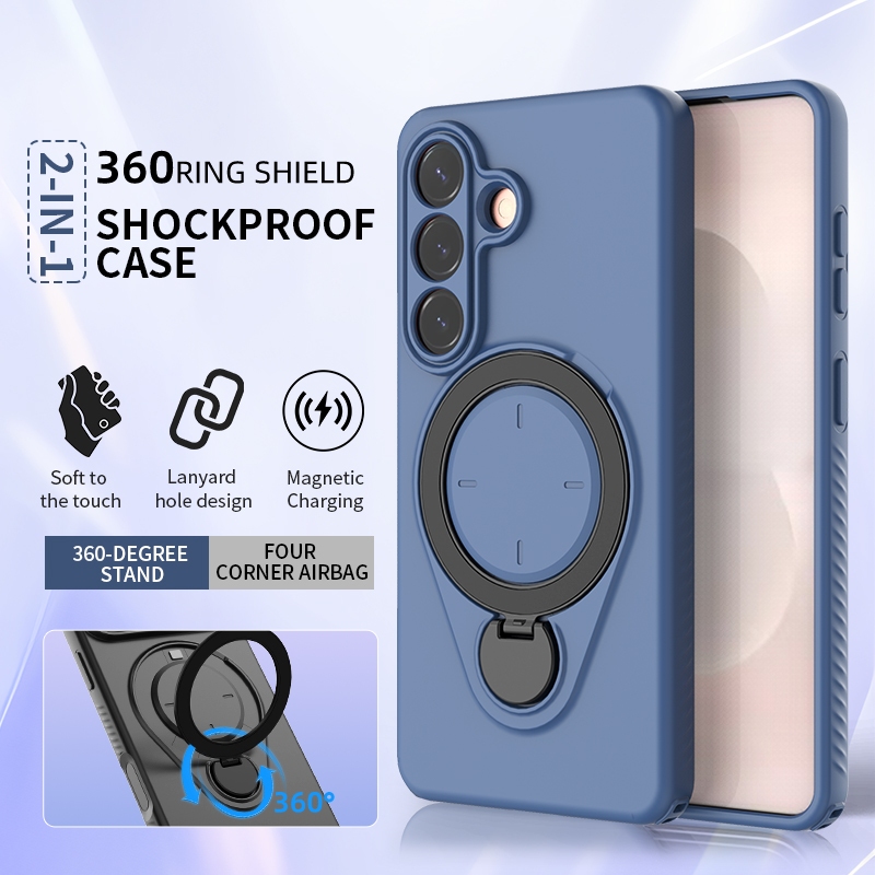 360° ขาตั้งหมุนได้ซิลิโคนอ่อนนุ่มสําหรับ Samsung Galaxy A57 A37 A56 A36 A17 A26 5G กรณีแม่เหล็กกันกระแทกพร้อมฝาครอบกันลื่น