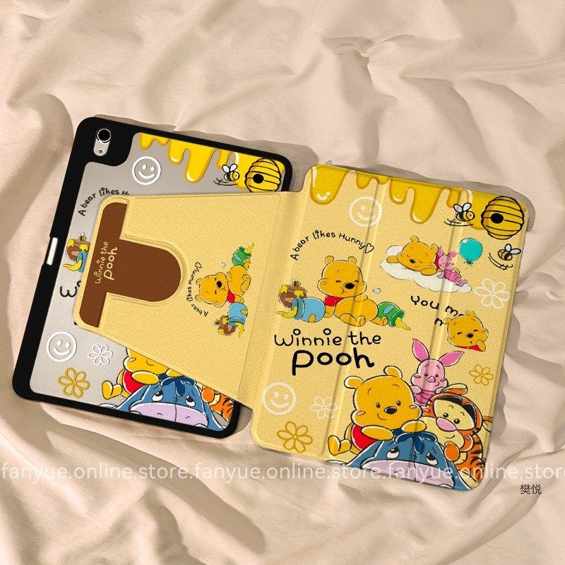 [วินนี่เดอะพูห์] เคสสําหรับ iPad iPad gen10/11th A16 2025 air8/7/6 2026 Pro 22/21/20 11in Air4/5 10.9 2020 10.2 Gen9 Gen8 Gen7 air6360° องศาเข้ากันได้