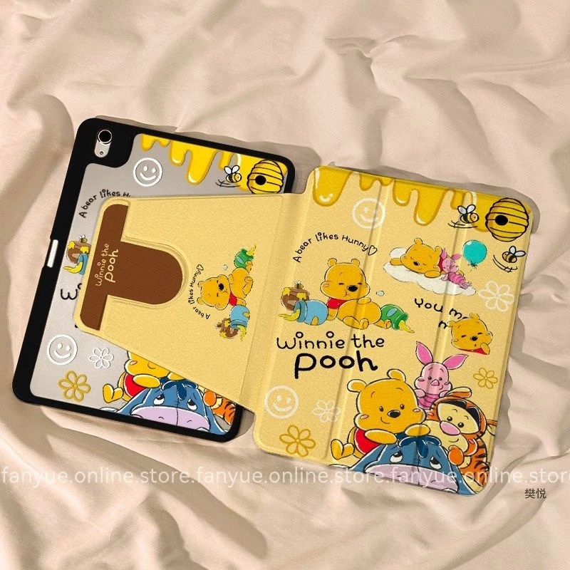 [วินนี่เดอะพูห์] เคสสําหรับ iPad iPad gen10/11th A16 2025 air8/7/6 2026 Pro 22/21/20 11in Air4/5 10.9 2020 10.2 Gen9 Gen8 Gen7 air6360° องศาเข้ากันได้