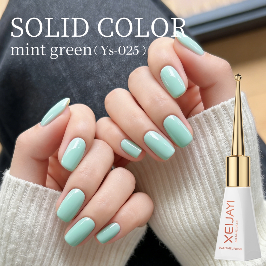XEIJAYI 10ml-Classic Mint Green Gel Nail Polish ทนทาน เหมาะสําหรับผู้เริ่มต้น