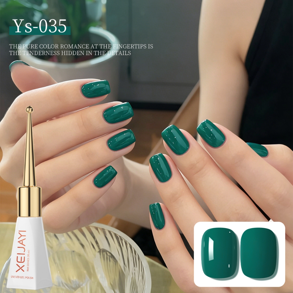 XEIJAYI 10ml - ยาทาเล็บเจลเลื่อมสีทองแชมเปญสดใสสุดสดใส, การเรนเดอร์สีติดทนนาน, เหมาะสําหรับทําเล็บ diy