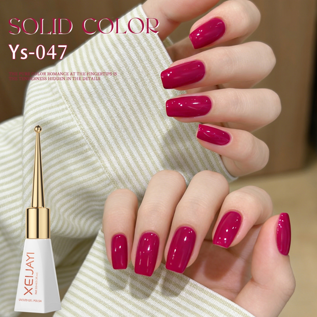 XEIJAYI 10ml - ยาทาเล็บเจลสีแดงเบอร์รี่สไตล์ใหม่, การเรนเดอร์สีติดทนนาน, เหมาะสําหรับเล็บบ้าน diy