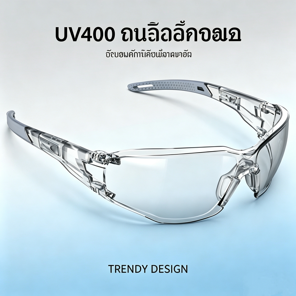 แว่นตานิรภัย  จอปกป้องดวงตา  กันลม กันฝ้า  สำหรับทำงาน & ขี่มอเตอร์ไซค์