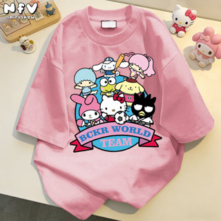 NFV ใหม่ล่าสุด✨ลายพิมพ์การ์ตูนแอนิเมชัน เสื้อยืดแนวเกาหลี ผ้…