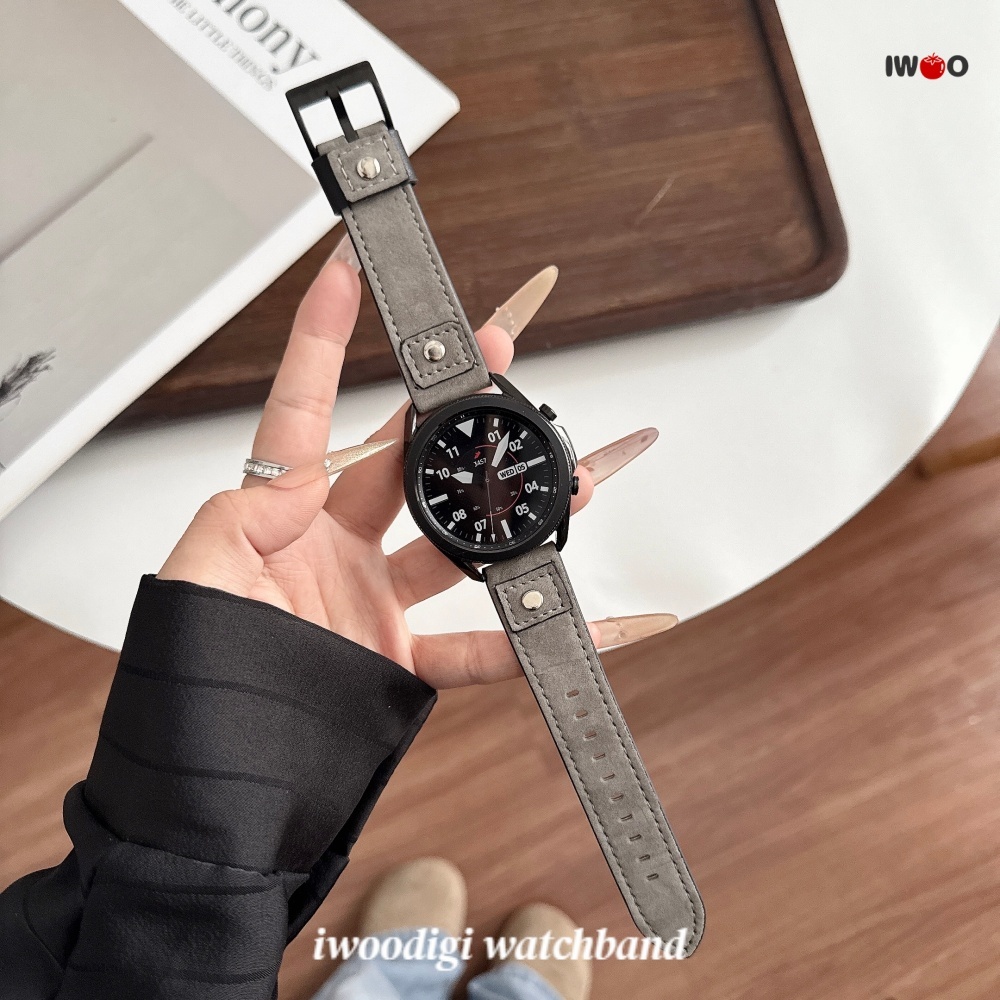 22mm 复古牛皮表带สําหรับนาฬิกา Huawei GT6/GT5/GT4/GT3/GT2/watch 5/4/GT runner2 46mm