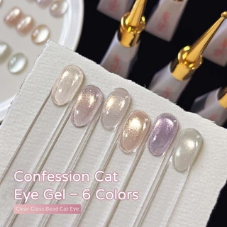 XEIJAYI 10ml-Super Glossy Nude Cat Eye Gel ยาทาเล็บ, ชุด 6 สี, เหมาะสําหรับร้านทําเล็บและของใช้ประจําวัน