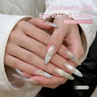 XEIJAYI 10ml-Super Glossy Nude Cat Eye Gel ยาทาเล็บ, ชุด 6 สี, เหมาะสําหรับร้านทําเล็บและของใช้ประจําวัน