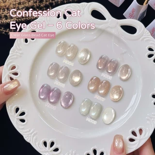 XEIJAYI 10ml-Super Glossy Nude Cat Eye Gel ยาทาเล็บ, ชุด 6 สี, เหมาะสําหรับร้านทําเล็บและของใช้ประจําวัน