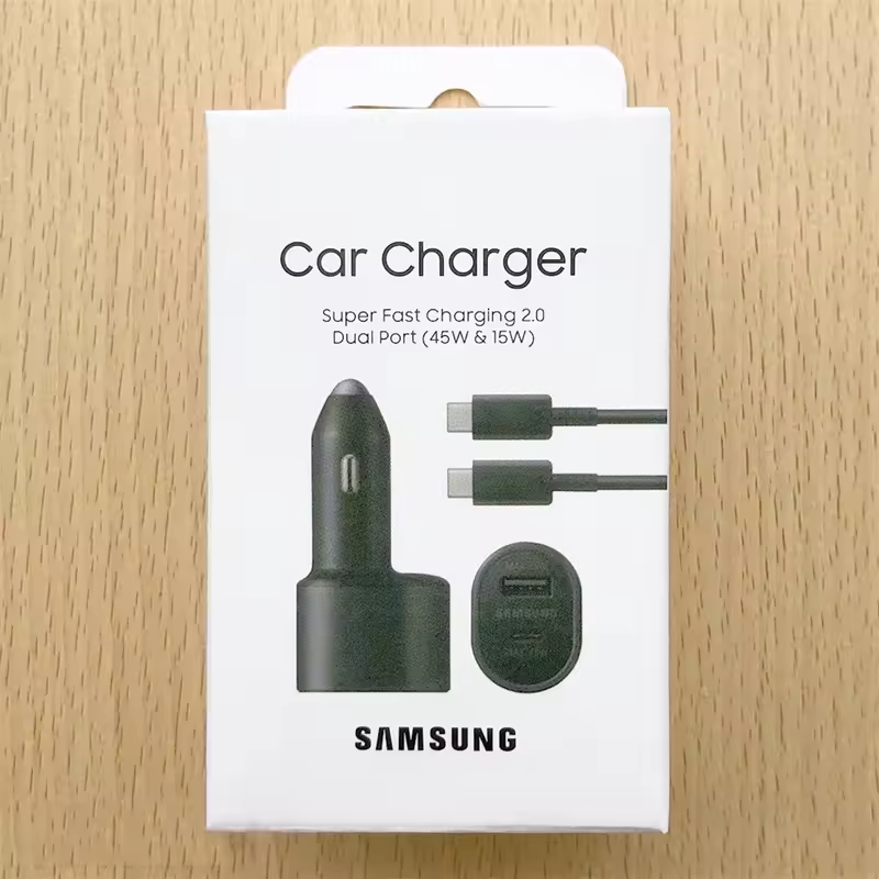 Samsung 60W USB Type C Car Charger 45W PD Super สําหรับ Galaxy S25 S24 Ultra Z พับ 7 6 5 A55 C55 F55