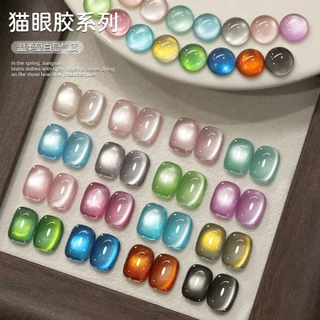 MORDDA 5g - สไตล์ใหม่สีฟ้าสีเขียวสีดําลูกปัดแก้ว Cat Eye Gel ยาทาเล็บ, เหมาะสําหรับพร็อพทุกวัน