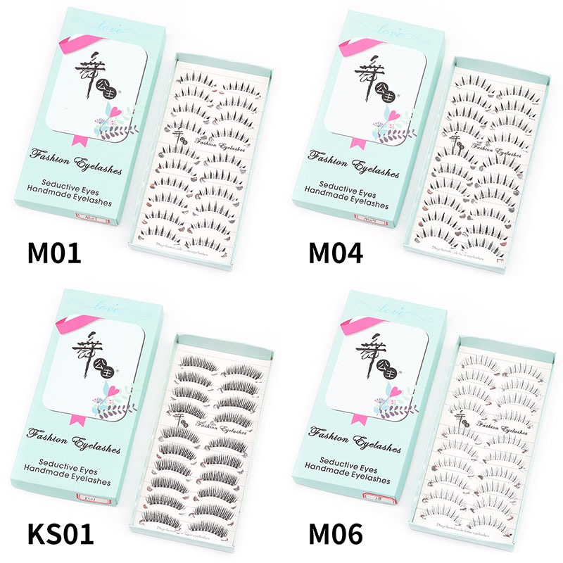 10 คู่ขนตาปลอมธรรมชาติ Spky C Curl Eye End ยาว Crisscross ปลอมต่อขนตา