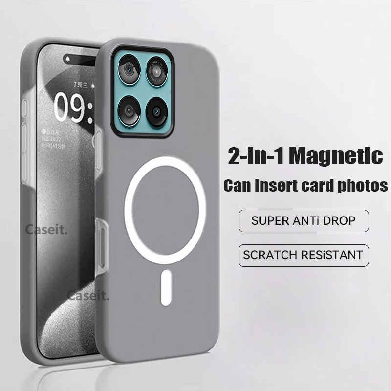 เคสโทรศัพท์ Xiaomi 15T 14T 11T Pro 11 Lite 5G NE Magnetic Matte Candy สีใส่การ์ดรูปถ่าย 2in1 กรณี