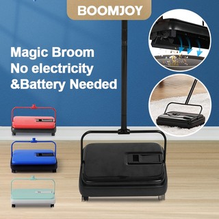 BOOMJOY Carpet Floor Sweeper Hand Push Automatic Compact Broom