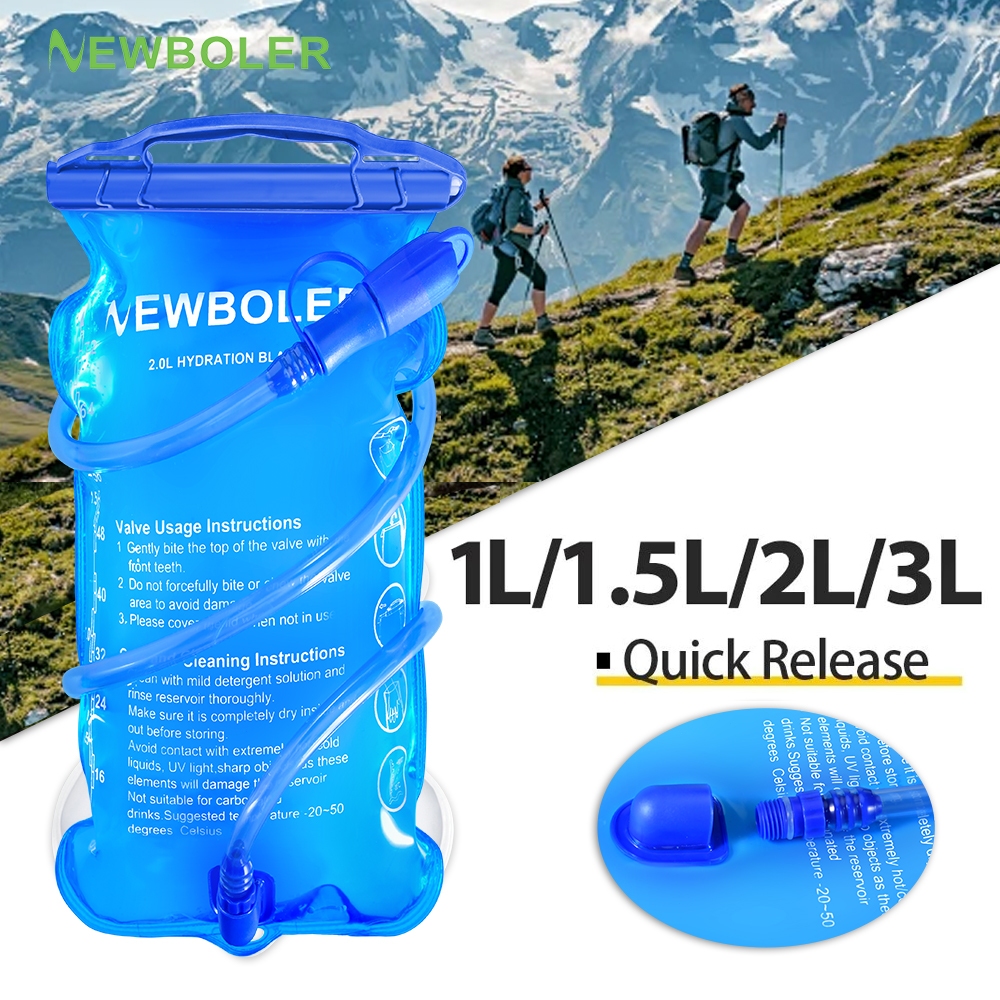 NEWBOLER ถุงเก็บน้ำ Hydration Pack แบบกระเป๋าเป้ ขนาด 3L สำหรับวิ่งและสวมใส่สะดวกสบาย BPA Free