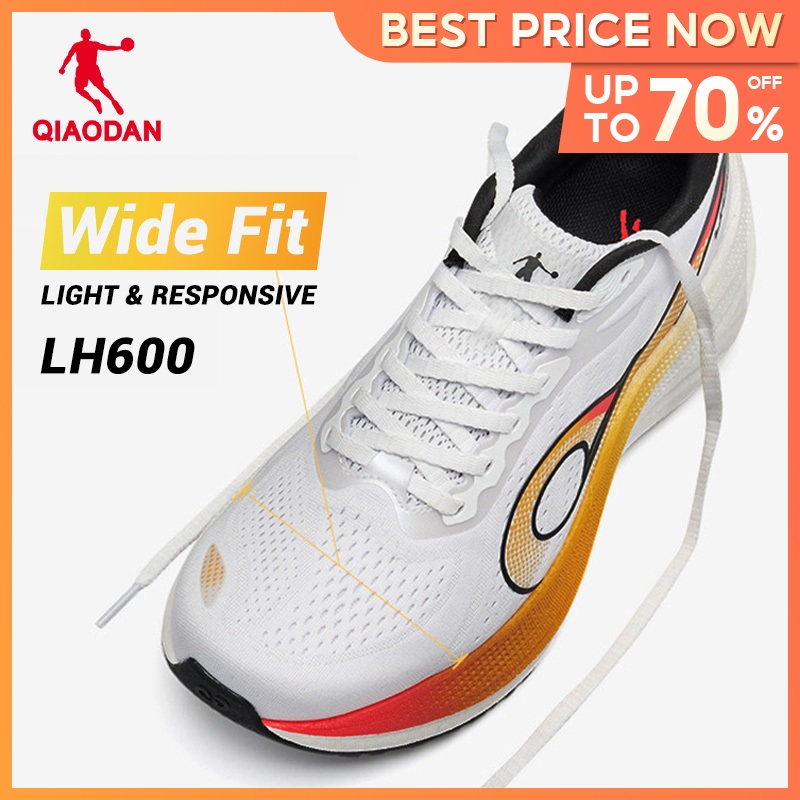 Qiaodan LH600 รองเท้าวิ่งผู้ชายพื้นหนาเบาะกว้าง Stable Jogging Breathable QXB023253213ร