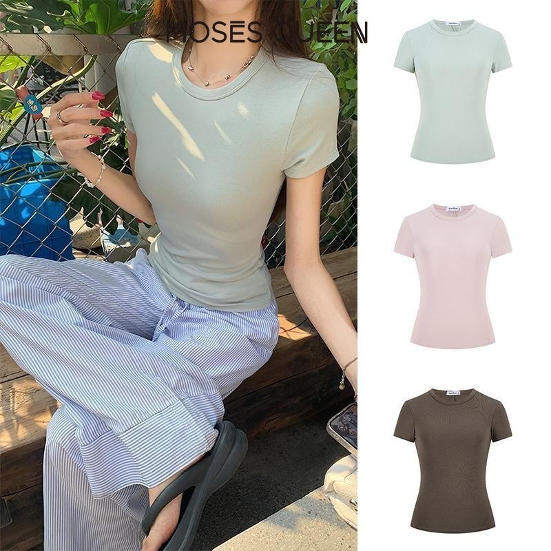 MOSESQUEEN เสื้อยืดคอกระดุมแขนสั้น สไตล์.basic สำหรับสวมใส่ง่ายในหน้าร้อน # 63147