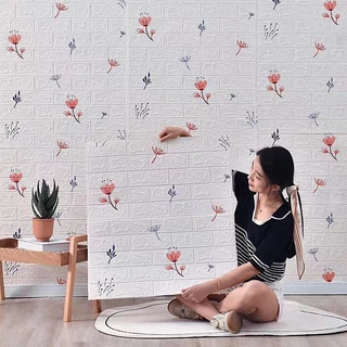 20 ชิ้น 3D โฟมวอลล์เปเปอร์กาวตกแต่งผนังกันน้ํา Panner อิฐสติ๊กเกอร์ติดผนังวอลล์เปเปอร์โฟมอิฐห้องนอนผนังกระดาษออกแบบ