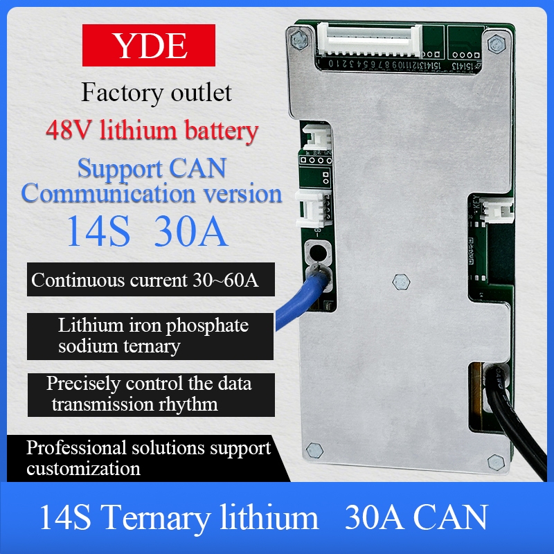 YDE 48V CAN สมาร์ท BMS -14S ระบบจัดการแบตเตอรี่ Li-ion สําหรับ Home Energy Storage
