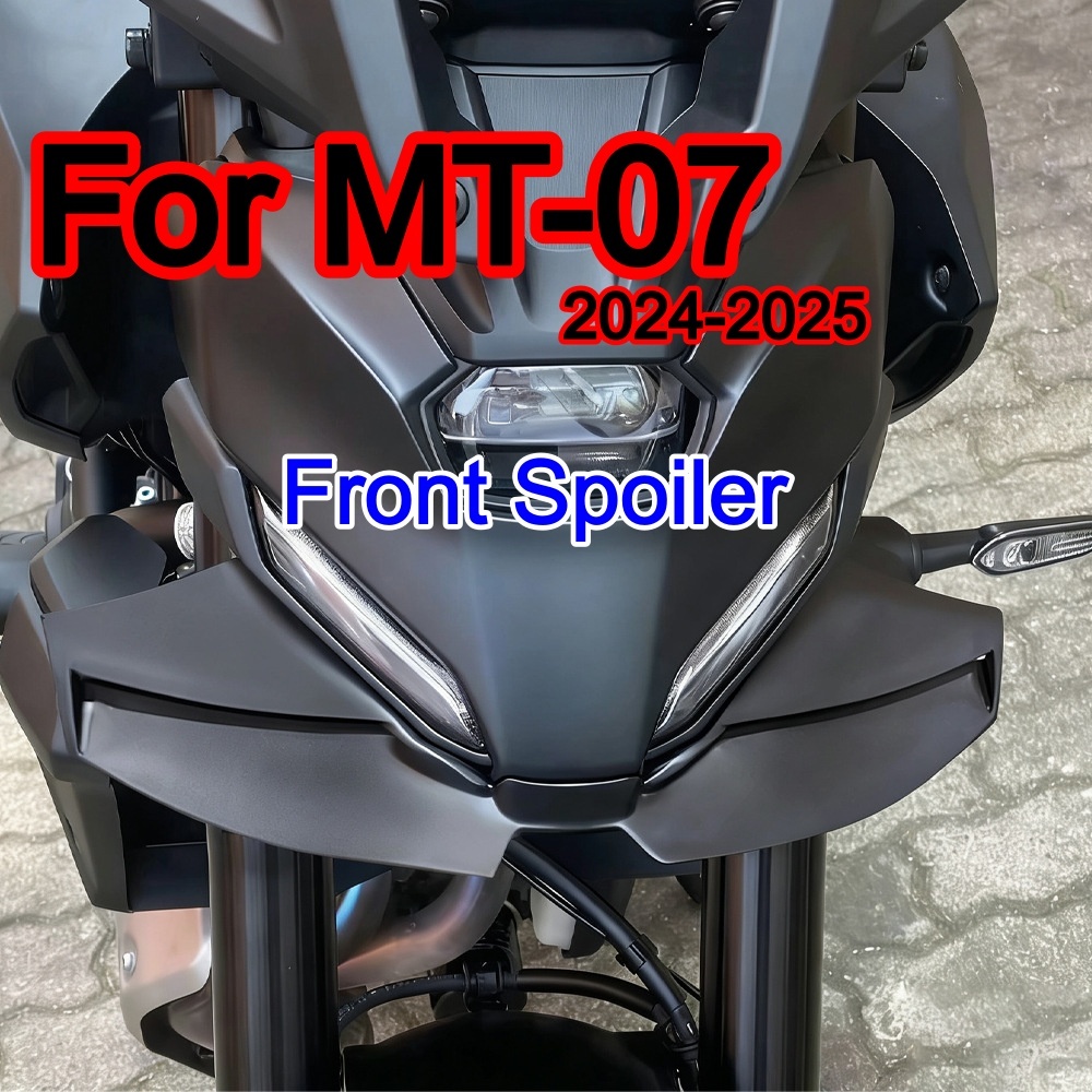 สปอยเลอร์ด้านหน้าชุดสีดํารถจักรยานยนต์ Downforce Winglet Aerodynamic Wing สําหรับ Yamaha MT 07 MT-07