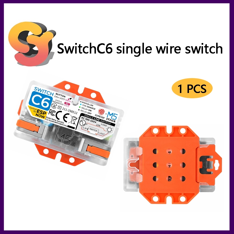 [สต๊อกพร้อม] 1 ชิ้น M5Stack SwitchC6 IoT IoT สวิตช์สายไฟเดี่ยว ESP32-C6 รีเลย์รักษาแม่เหล็ก