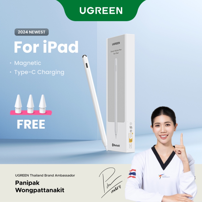 【รับเคสป้องกันฟรี】UGREEN ปากกาสไตลัส Apple Pencil (USB-C) Magnetic สําหรับ iPad Pro 12.9 Air Mini 2022 ปากกาเอียงการปฏิเสธฝ่ามือบลูทูธ