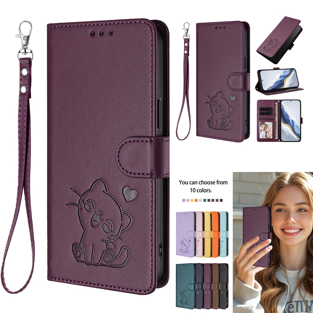กระเป๋าสตางค์หนัง PU เคสโทรศัพท์พร้อมช่องใส่การ์ด สําหรับ Samsung Galaxy S25/S24/S23/S22/S25 Edge/S24 FE/S23 Ultra/S22+
