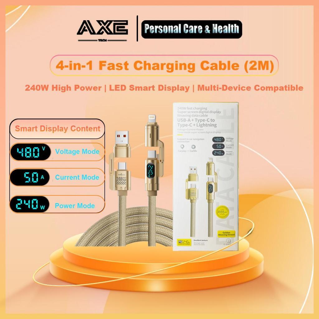 สายชาร์จ 4-in-1 PD 240W ชาร์จเร็วพิเศษ จอ LED อัจฉริยะ