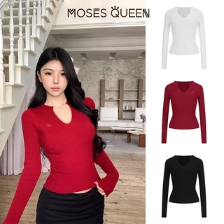 MOSESQUEEN เสื้อแขนยาวสีทึบ แบบเรียบหรู ฟิตพอดีตัว ระบายอากาศได้ดี นุ่มเบา ลดรอยยับ สวมใส่สบายตลอดวัน #59999
