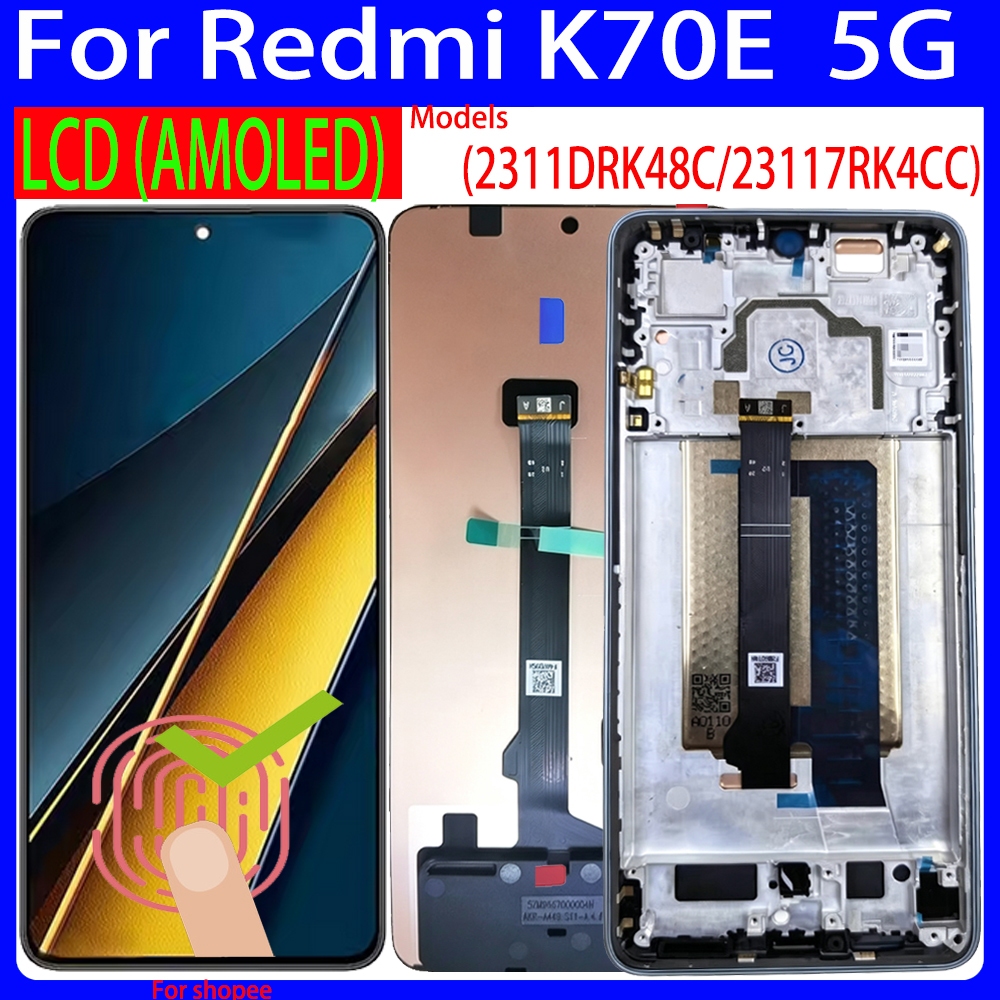 6.67 "Best AMOLED สําหรับ Xiaomi Redmi K70E 5G LCD Touch Screen Digitizer Assembly สําหรับ Redmi K70