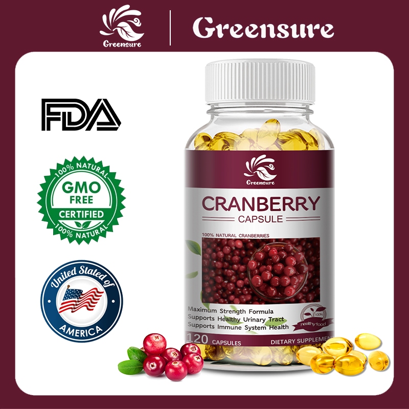 แคปซูลแครนเบอร์รี่ช่วยดูแลระบบทางเดินปัสสาวะ UTIเสริมภูมิคุ้มกัน บํารุงหัวใจ ด้วยสารต้านอนุมูลอิสระ