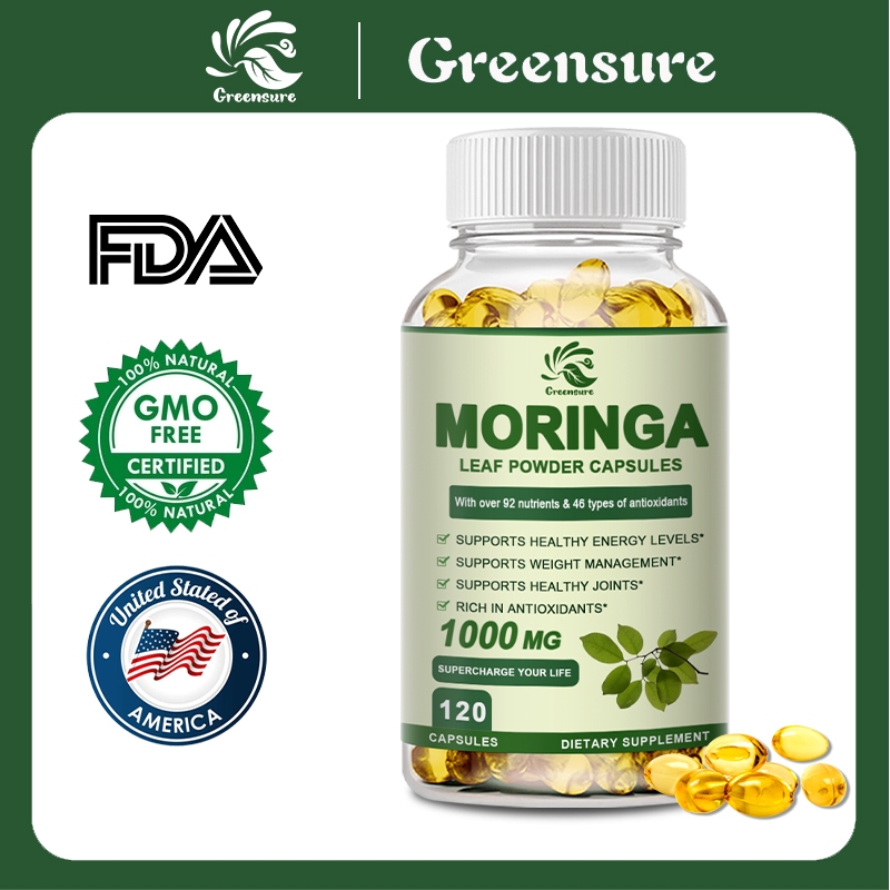 Malugay Moringa Capsules สําหรับสารต้านอนุมูลอิสระ ระบบภูมิคุ้มกันย่อยอาหาร อาหารเสริมเพื่อสุขภาพ