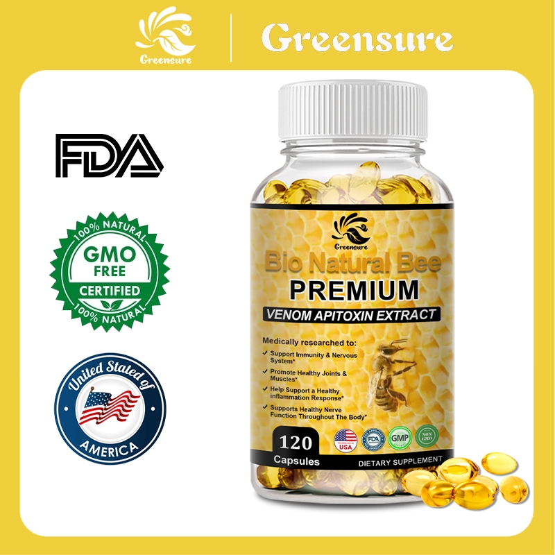 พิษผึ้ง กลูโคซามีน เอ็มเอสเอ็ม แคปซูล เพื่อสุขภาพกระดูกร่วม ความแข็งแกร่ง กระดูก การบรรเทาระดมพล การระคายเคือง