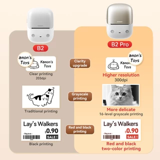 NIIMBOT B2/B2Pro เครื่องพิมพ์ฉลากแบบพกพา ภาพผ่านบลูทูธ เครื่องพิมพ์บาร์โค้ด ฉลากอาหาร และเครื่องพิมพ์ฉลากชื่อ