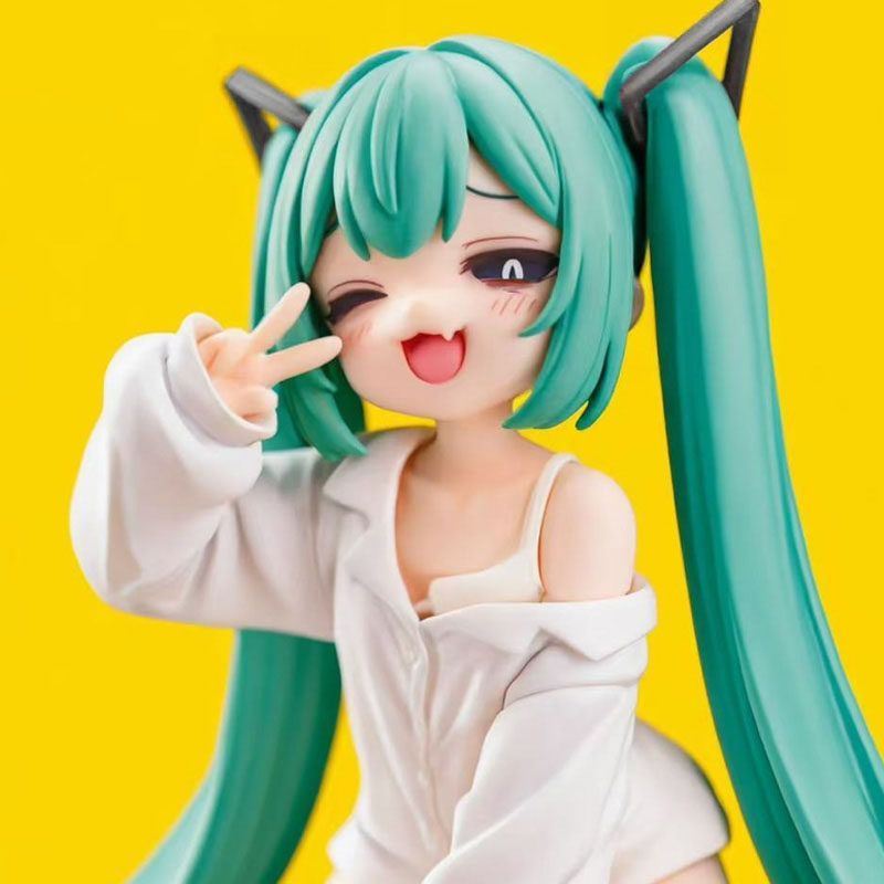 Hatsune MIKU หูแมวชุดนอนแขนสั้นเด็ก Hatsune รูป MIKU รุ่นอะนิเมะสาวสวยของขวัญตกแต่งตาราง