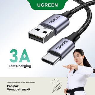Ugreen 3A Type C สายชาร์จโทรศัพท์ ไนล่อน ชาร์จเร็ว 3A QC3.0 USB Type C ที่ชาร์จ สําหรับ Xiaomi Realme Samsung