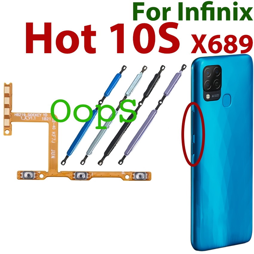 สําหรับปุ่มจ่ายไฟ Infinix hot 10S X689 Flex ON OFF Key ปุ่มปรับระดับเสียงปิดเสียงริบบิ้น