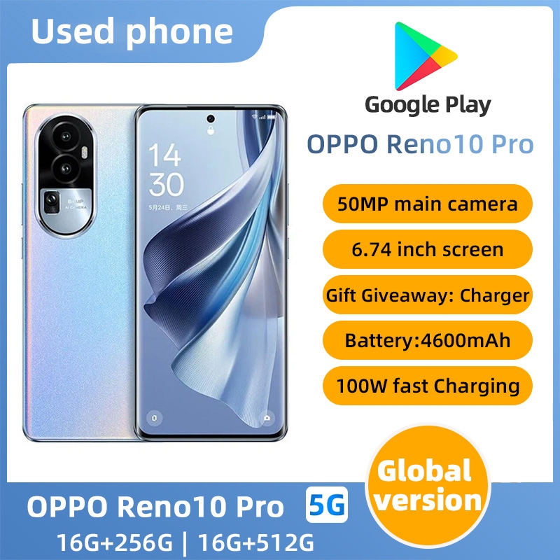 SmartPhone OPPO reno10 pro 5g 6.74 นิ้ว 50MP กล้อง 16GB+256GB 16GB+512GB โทรศัพท์มือสอง