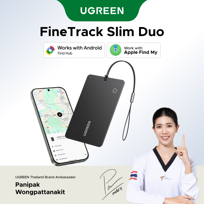 UGREEN FineTrack Slim Duo Smart Tag Smart Locator Anti Lost Tracker Finder Locator ใช้งานร่วมกับ iOS