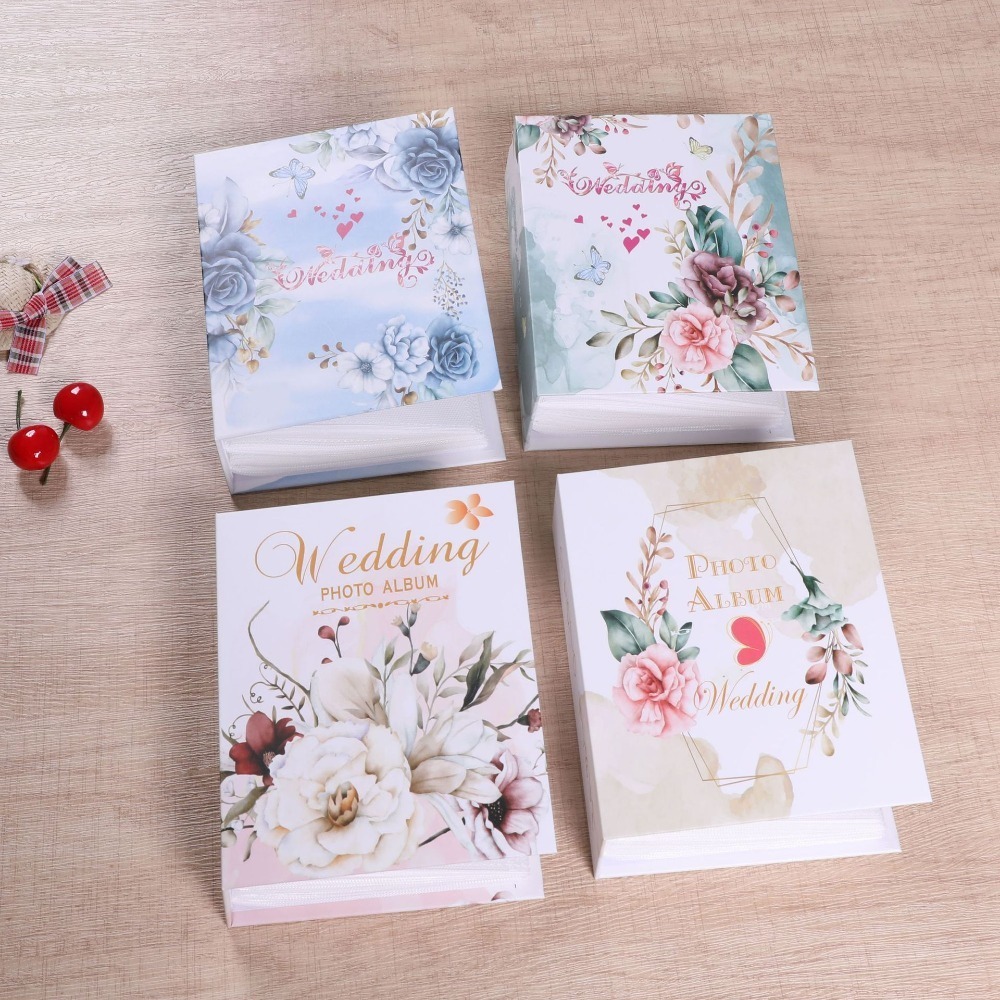 อัลบั้มรูป 4x6 100 แผ่น อัลบั้มบุ๊ค อัลบั้มรูป 4ร 100 กระเป๋าลายดอกไม้โลก